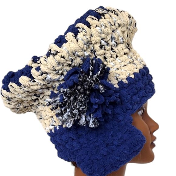 Top Hat with Ear Warmers OOAK Handmade Crochet Free Hand Women\'s One Size main image 6